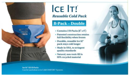 Ice It Reusable Cold Pack B Pack Double 6x9 Inch Flexible Ice Therapy Pads for Wrap Systems Two Packs