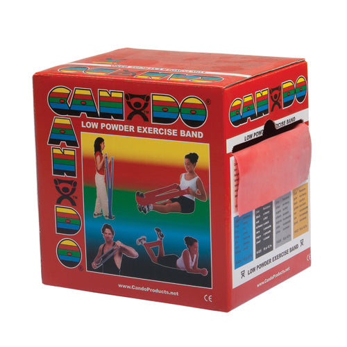 Cando Red Light Exercise Band 50 Yard Dispenser Box