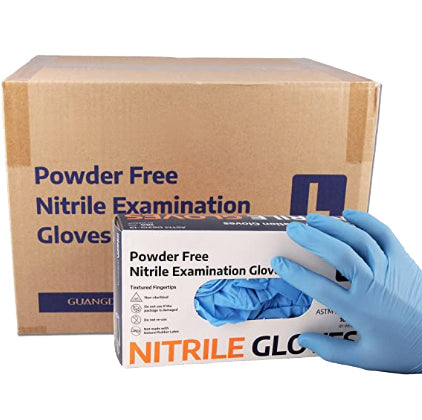 Powder Free Nitrile Exam Gloves Large Medical Grade Non Sterile 100 Per Box 10 Boxes Per Case