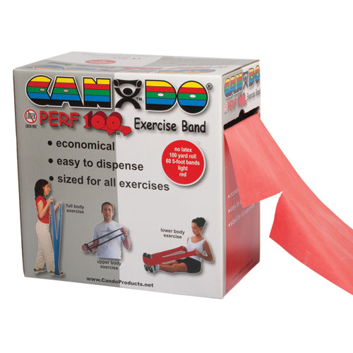Cando Latex Free Exercise Band Red Light 5 Inch 100 Yard