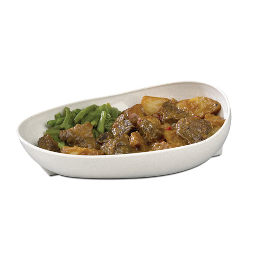 Skidtrol Scoop Dish With Non Skid Base Sandstone 6x7.5 Inch Contoured Lip For One Hand Use