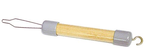 Button Hook Zipper Pull Combo Dressing Aid Wood Handle Brass Hook Seven And Three Quarters Inches