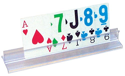 Clear Plastic Card Holder Slotted Angled Stand Holds Playing Cards Recipes Or Memos 10 Inch