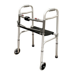 Roscoe Walker With Seat Aluminum Frame Five Inch Wheels 300 Lb Capacity Adjustable Height 32-39 In