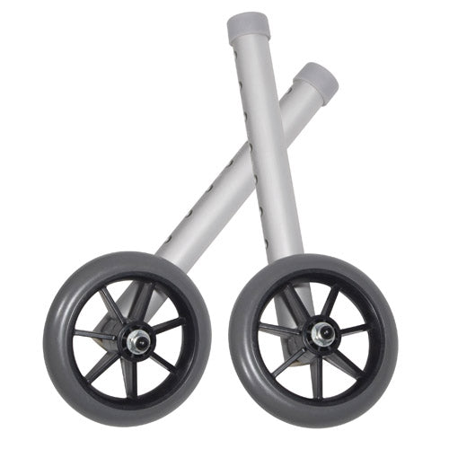 Walker Wheels 5-Inch Fixed With Rear Glide Caps Pair