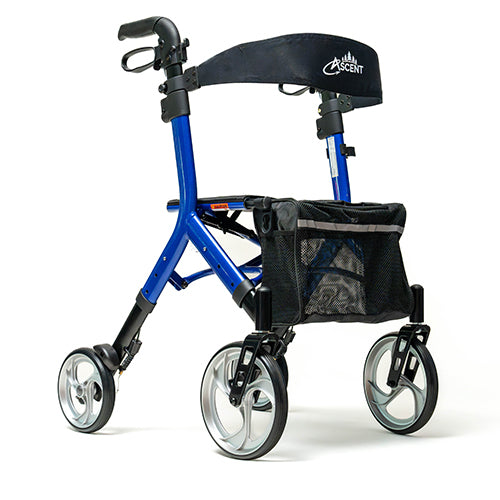Ascent Euro-Style Rollator Cobalt Blue 4-Wheel