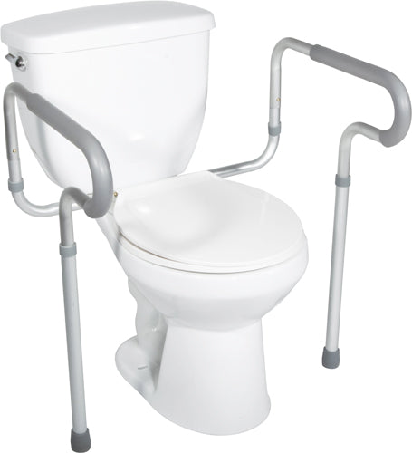 Anodized Aluminum Toilet Safety Frame With Adjustable Arms Height And Width 300 Lb Capacity