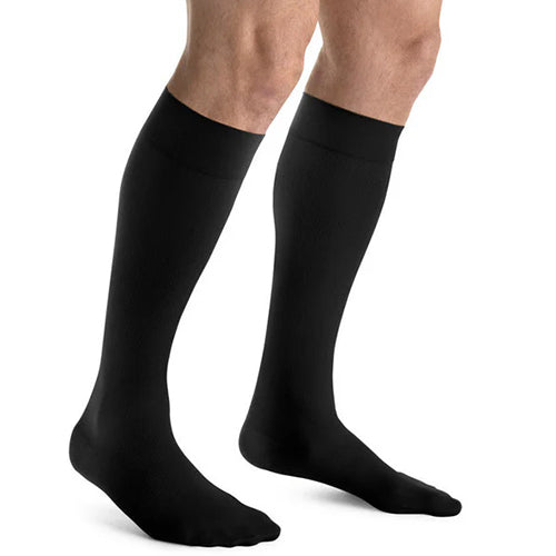 Jobst For Men Knee High Compression Socks 20-30mmHg Black Closed Toe Durable Ribbed Dress Hosiery