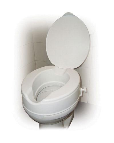Raised Toilet Seat With Lid 4 Inch White