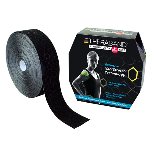 Theraband Kinesiology Tape Bulk 2 Rolls 103.3 Ft Each Latex Free Black Athletic Support