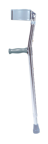 Forearm Crutch Steel Bariatric Pair With Adjustable Forearm Cuffs Vinyl Grips Large Tips 28-37 Inches Handle-To-Floor