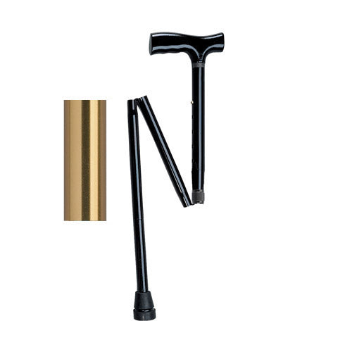 Adjustable Bronze Folding Cane with Pistol Grip, Height Adjustable 33-37 Inches, 300 Lb Weight Capacity