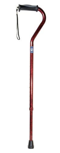 Offset Cane Aluminum With Gel Grip Blue Crackle Handle Adjustable 28.5-38 Inches