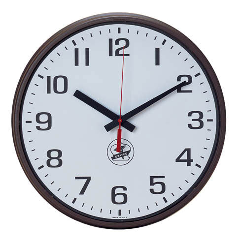 Wall Clock With Large Black Numerals On White Dial Red Sweep Second Hand One AA Battery Not Included