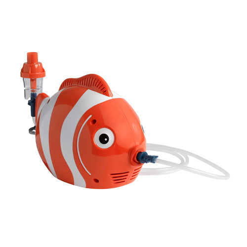 Fish Themed Pediatric Compressor Nebulizer With Bag And Disposable Reusable Nebulizer Kit 120V