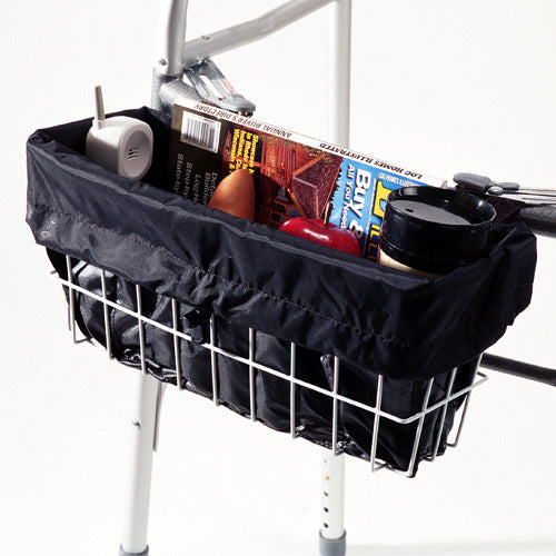 Ez Accessories Walker Basket Liner Black 16x6x7 Nylon With Zippered Pocket And Expandable Pouches