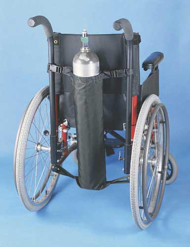 Wheelchair Oxygen Bag Black 27L Capacity For D And E Cylinders Adjustable Top And Bottom Clasps