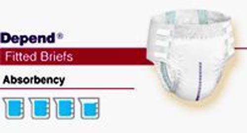 Depend Fitted Brief Large 42-52 4Bx/18