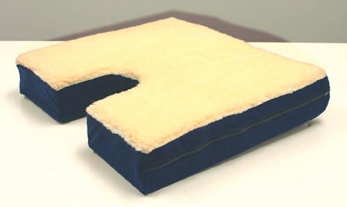 Coccyx Gel Seat Cushion Cut-Out With Fleece Top 16x18x3