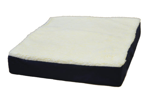 Gel Wheelchair Cushion 16x18x3.5 Blue Fleece Top