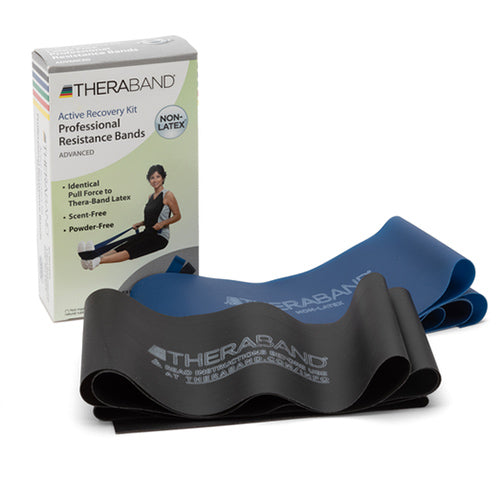 TheraBand Heavy Resistance Bands Set Blue and Black, 5-Foot Lengths, Progressive Resistance