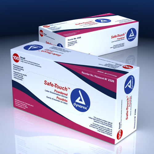 Latex Exam Gloves Medium Lightly Powdered Beaded Cuff Ambidextrous Box Of 100 For Medical Use