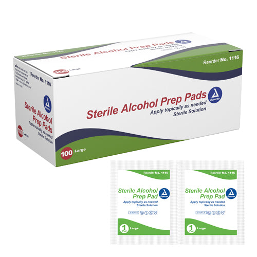 Sterile Alcohol Prep Pads Large 70 Percent Isopropyl Alcohol Nonwoven 1 Ply Box Of 100 Sterile Grade