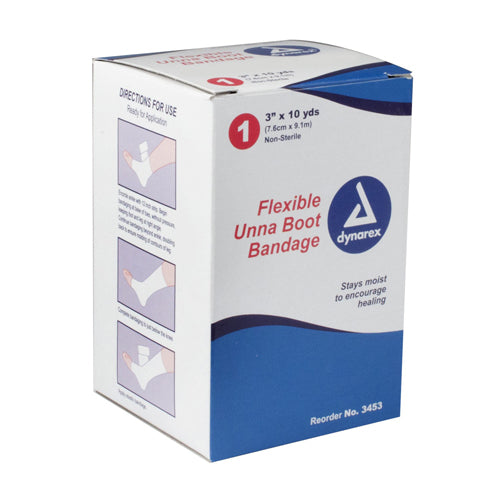 Dynarex Unna Paste Bandage 3 In X 10 Yd Zinc Oxide Paste Individually Foil Wrapped