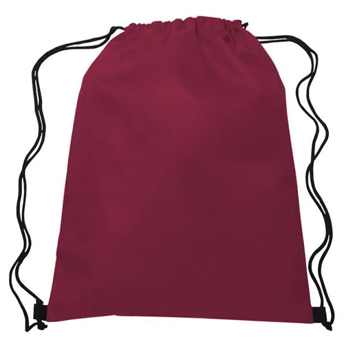Maroon Drawstring Bag 80G Nonwoven Coated Water Resistant Polypropylene Ideal For Events And Giveaways