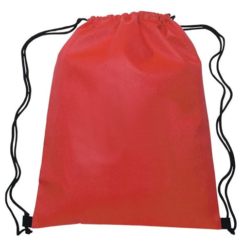 Red Drawstring Bag 80g Nonwoven Polypropylene Water-Resistant Tote for Events and Giveaways