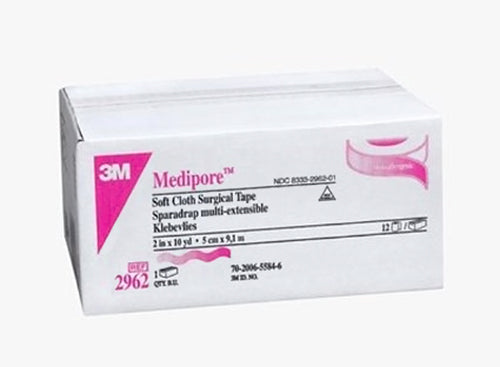 3M Medipore H Soft Cloth Surgical Tape 2 in x 10 yd Perforated Case of 12 Hypoallergenic Breathable