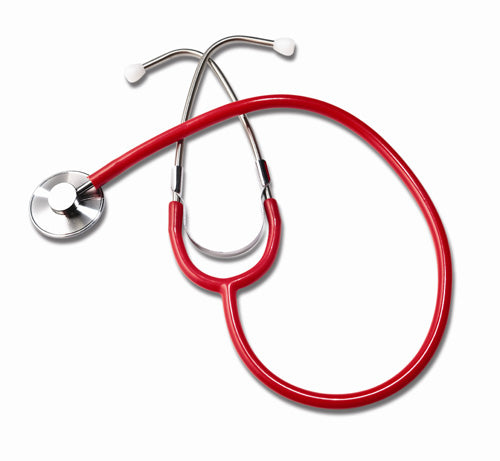 Red Single Head Nurse Stethoscope Aluminum Chestpiece Color Coordinated Tubing Chrome Binaural One Year Warranty