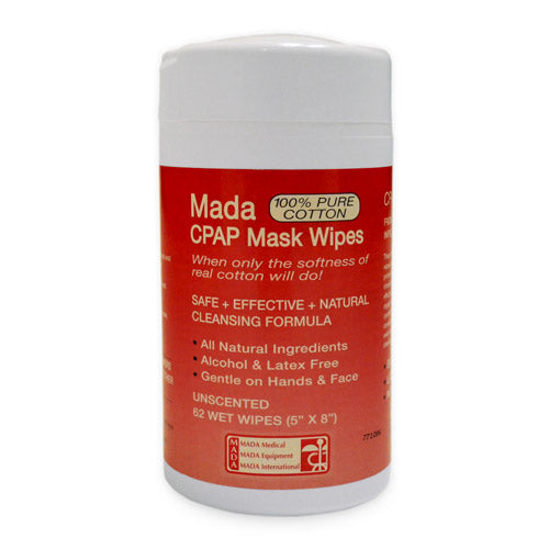 Mada CPAP Mask Wipes Unscented 62 Count Wet Wipes for Cleaning and Nourishing Hands