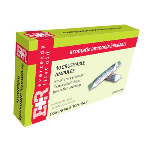 Aromatic Ammonia Inhalants 10 Crushable Ampules 0.3 mL Each Box For Inhalation Only