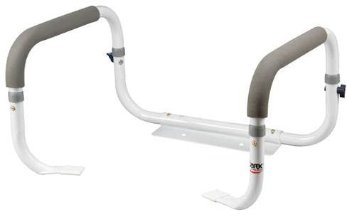 Toilet Safety Rail Adjustable 16 To 18 Inches White With Padded Grips Support Frame