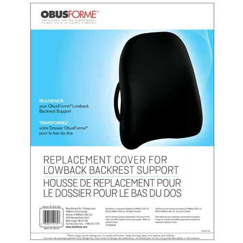 ObusForme Replacement Lowback Backrest Cover Black