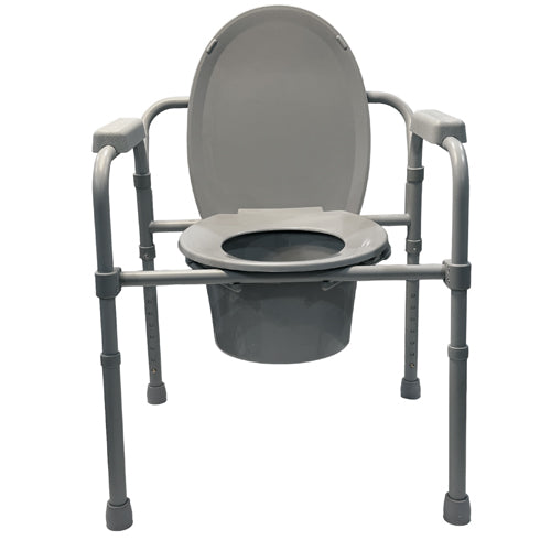 Blue Jay Folding Steel Commode Elongated Seat