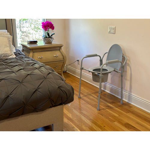 Blue Jay Folding Steel Commode Elongated Seat