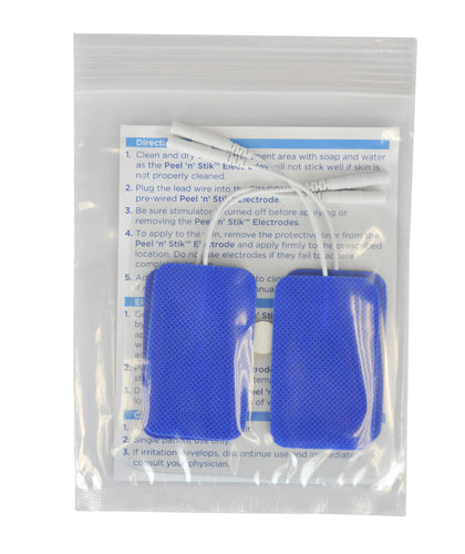 Blue Jay Reusable Medical Peel-and-Stick Rectangular Electrodes 1.5 x 2.5 Inch Pack of 4
