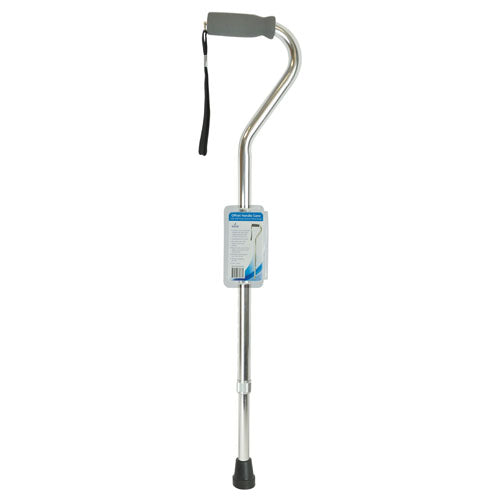 Cane Soft Foam Offset Handle Blue Jay Silver With Strap