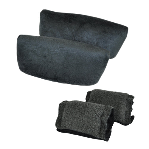 Dark Gray Plush Crutch Pillow Set for Underarm and Hand Comfort with Universal Fit and MoistureWicking Fabric