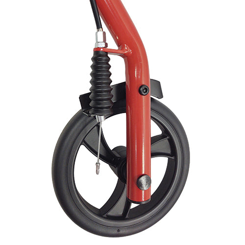 Steel Rollator Walker Red Frame Tool-Free Assembly Adjustable Handle 31-37 Inches Padded Seat