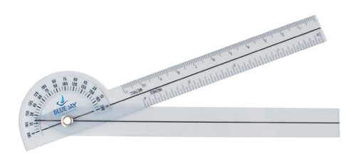 Plastic Goniometer 0-180 Degrees, Six And Three Quarters In