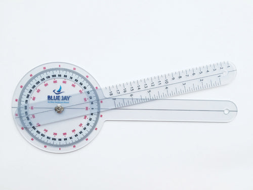 Plastic Goniometer 12 Inch 360 Degree Scale With Three Scales For Joint Motion Assessment