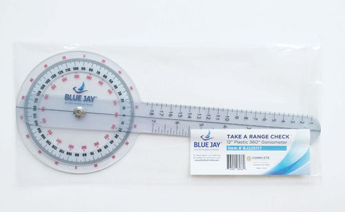 Plastic Goniometer 12 Inch 360 Degree Scale With Three Scales For Joint Motion Assessment