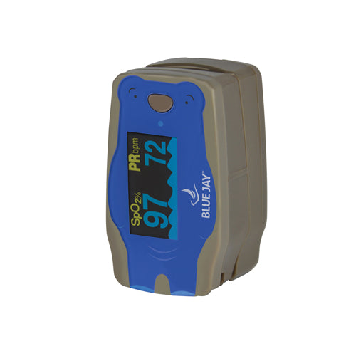 Blue Jay Pediatric Finger Pulse Oximeter With Cartoon Design 4-Direction OLED Display SpO2 PR