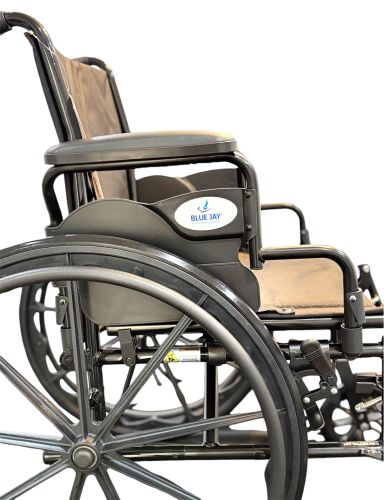 Blue Jay 18 Inch K3 Wheelchair With Elevating Leg Rests, Flip-Back Desk-Length Arms