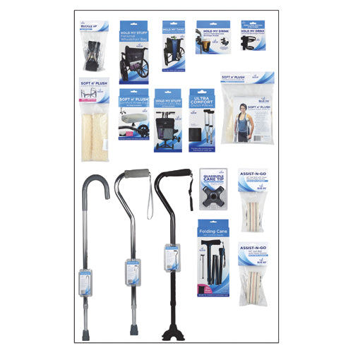 Planogram Mobility Aids and Accessories 3 Foot Section With 17 Facings and 51 SKUs