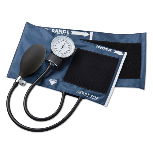 Pocket Aneroid Sphygmomanometer With Two Tubes Black Enamel 300 MMHG Navy Blue Cuff Latex-Free