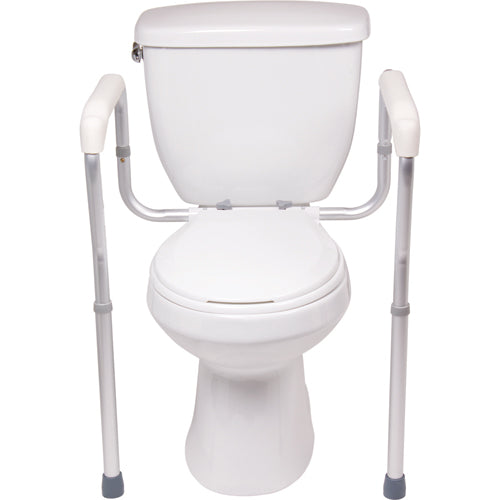 Probasics Toilet Safety Frame Aluminum 300 Lb Weight Capacity Fits Standard and Elevated Seats